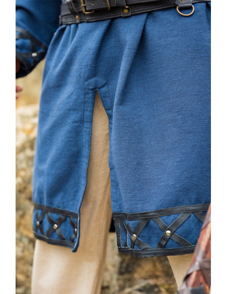 Túnica viking decorada Erik, azul escuro