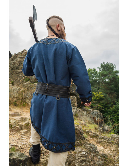 Túnica viking decorada Erik, azul escuro