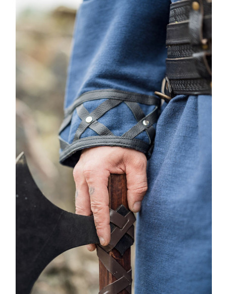 Túnica viking decorada Erik, azul escuro