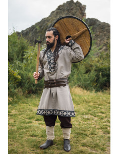 Túnica Viking decorada Erik, cor areia 2