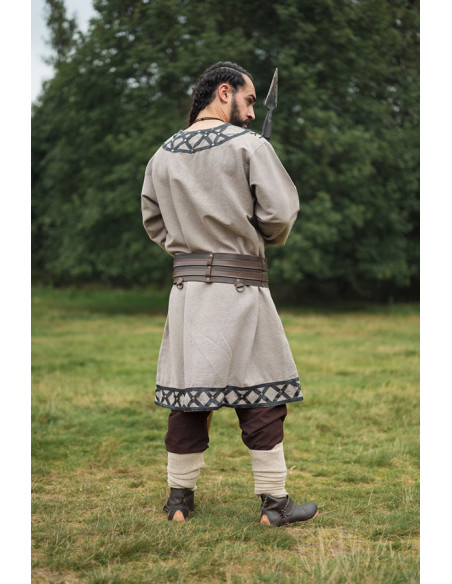 Túnica Viking decorada Erik, cor areia