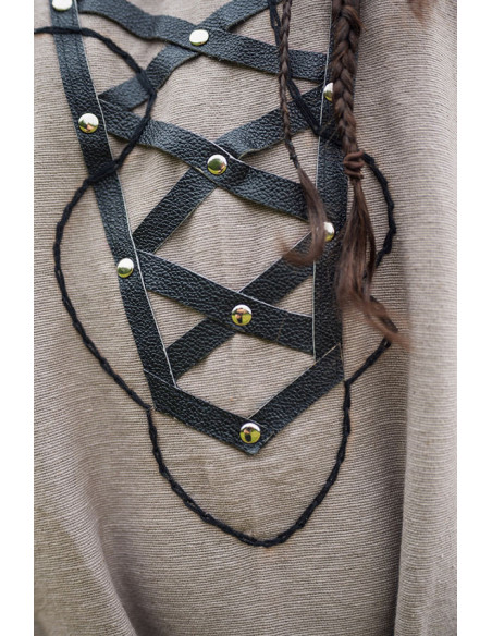 Túnica Viking decorada Erik, cor areia