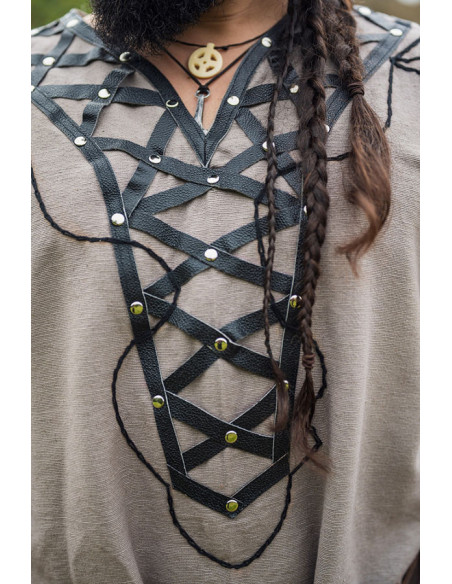 Túnica Viking decorada Erik, cor areia