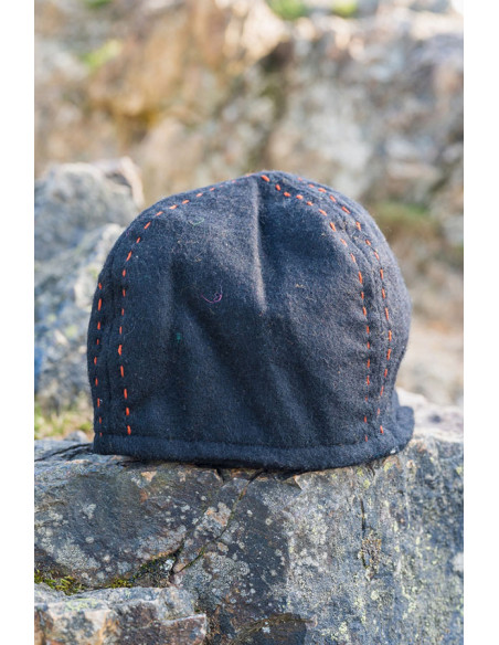 Gorro de lã Viking preto modelo Sjard