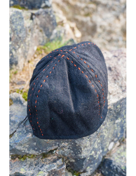 Gorro de lã Viking preto modelo Sjard