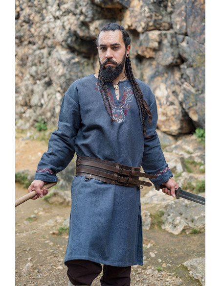 Túnica Freki Viking com bordados à...