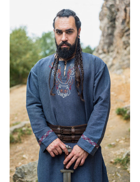 Túnica Freki Viking com bordados à...