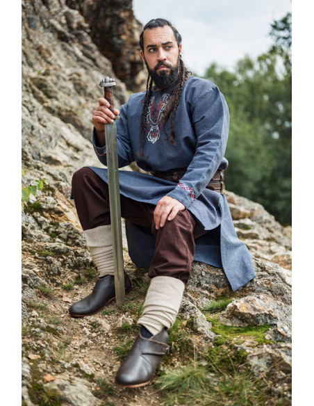 Túnica Freki Viking com bordados à...