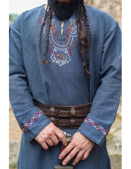 Túnica Freki Viking com bordados à...