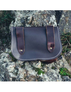 Bolsa Viking de couro Hulda com Nó Celta, marrom 2