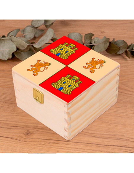 Caixa de madeira medieval Escudo...