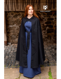 Manto de mulher medieval Morpheus em algodão, preto