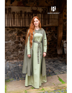 Manto de mulher medieval Morpheus em algodão, verde azeitona 2