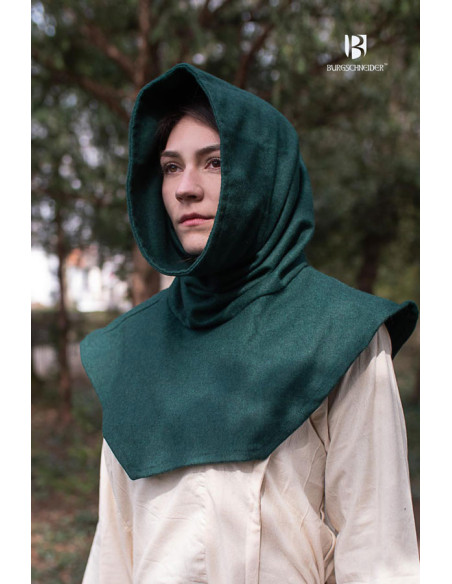 Gugel algodão medieval Noah, cor verde