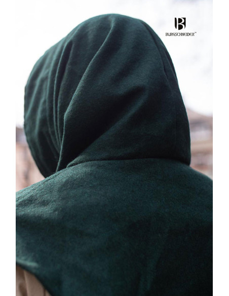 Gugel algodão medieval Noah, cor verde