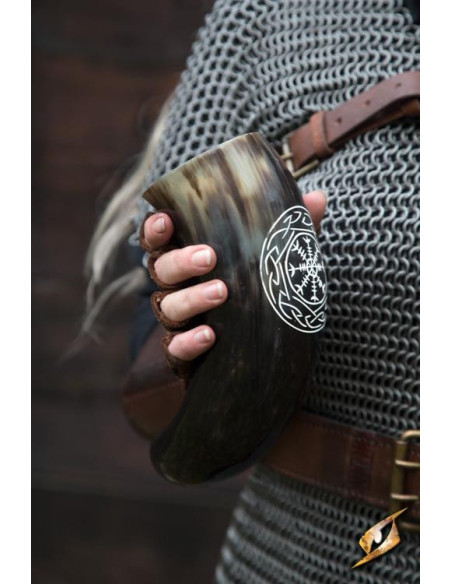 Chifre viking claro-escuro de...