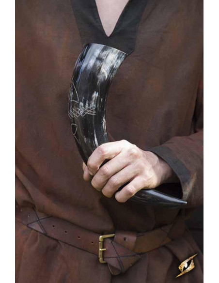 Chifre de Druida Viking polido e gravado