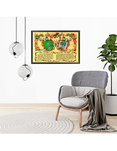 Quadro escudos heráldicos 2 sobrenomes, moldura de... 2