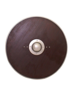 Escudo funcional redondo de madeira, 77 cm