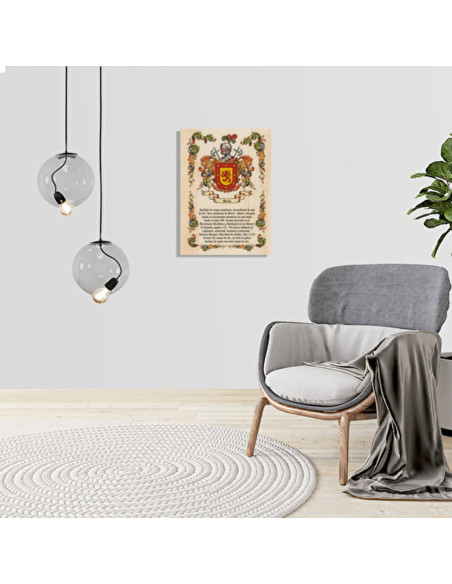 Brasão 1 Apelido sobre madeira (30x40...