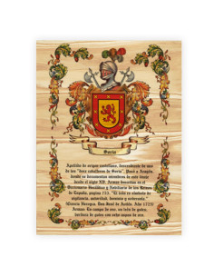 Brasão 1 Apelido sobre madeira (30x40 cms.)