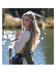 Sobretudo verde de mulher Aleiga com alças 2