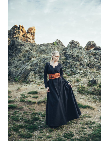 Vestido de mulher viking modelo Lina, preto