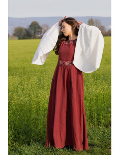 Yala nobre vestido medieval, com renda 2
