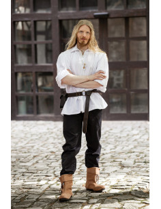 Camisola artur pirata com atacadores, branca 2