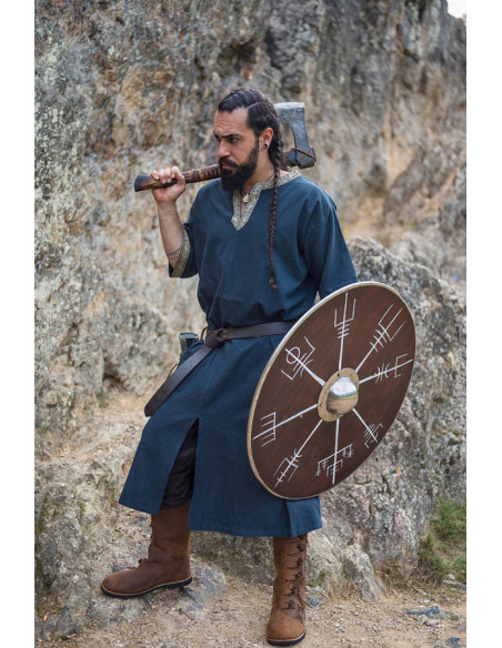 Túnica Viking manga curta Richard, azul