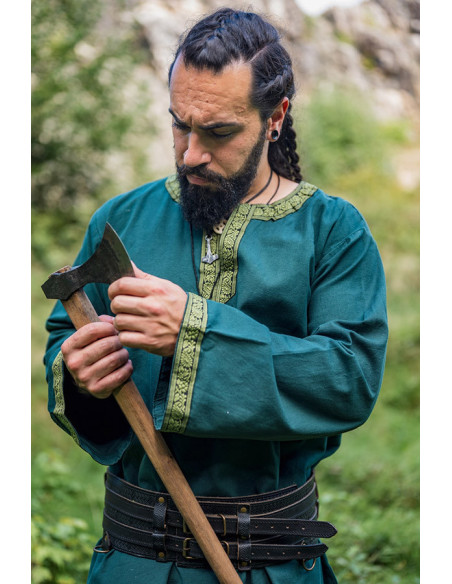 Túnica medieval Halvor, cor verde