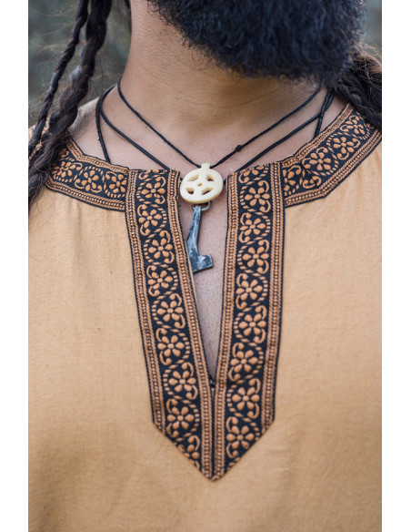 Túnica medieval Halvor, castanho mel