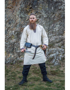 Túnica medieval Halvor, branco natural 2