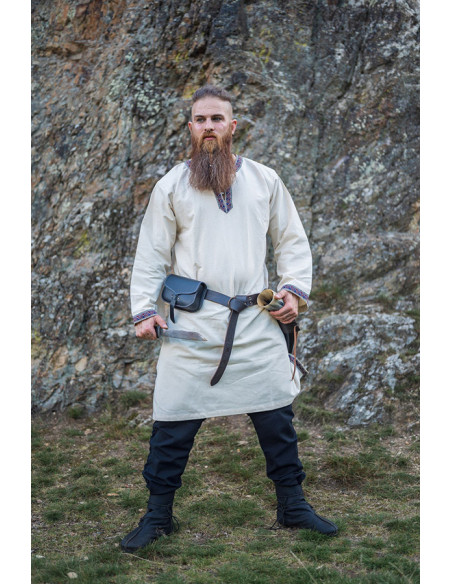 Túnica medieval Halvor, branco natural