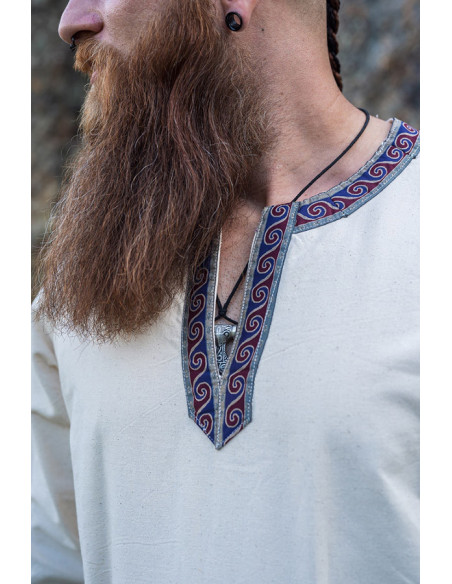 Túnica medieval Halvor, branco natural