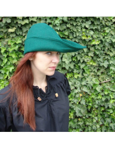 Chapéu Robin Hood em lã verde
