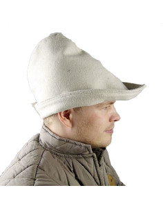 Chapéu Robin Hood em lã branca natural