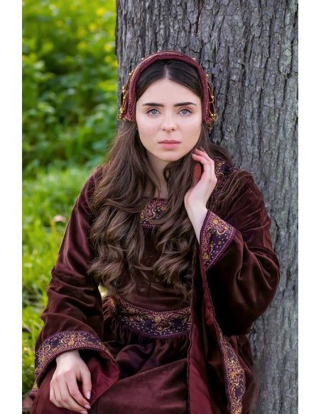 Boné de veludo nobre Elaine, bordô