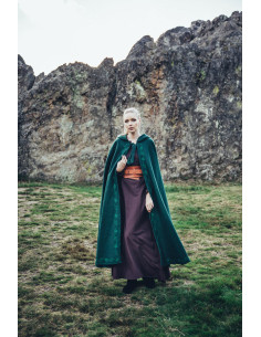 Capa medieval de lã com bordados à mão, modelo Alma