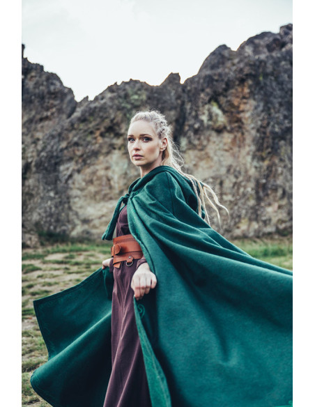 Capa medieval de lã com bordados à...