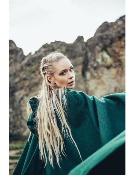 Capa medieval de lã com bordados à...