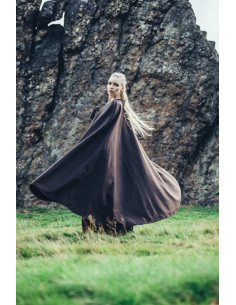 Capa medieval sem capuz modelo Kuno, cor marrom