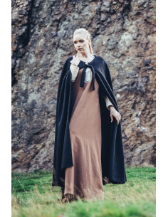 Capa medieval sem capuz modelo Kuno, cor preta