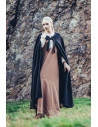 Capa medieval sem capuz modelo Kuno, cor preta