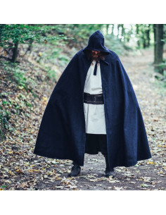 Capa longa medieval modelo Raik, azul 160 cm.