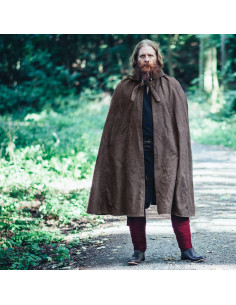 Capa medieval de algodão marrom, modelo Frantz