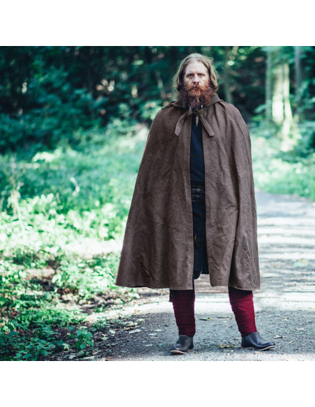 Capa medieval de algodão marrom,...