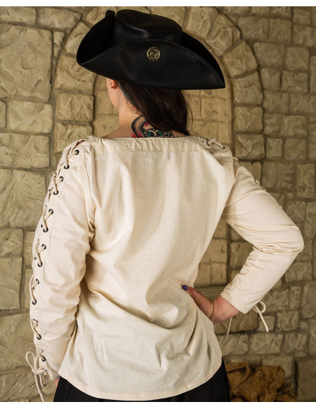 Blusa de mulher medieval creme Abby...