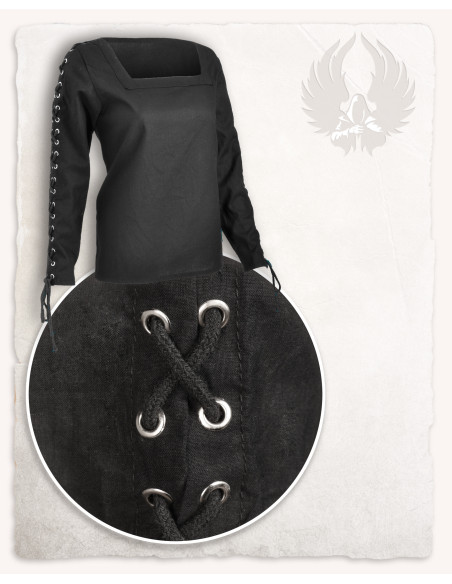 Blusa de mulher medieval preta Abby...