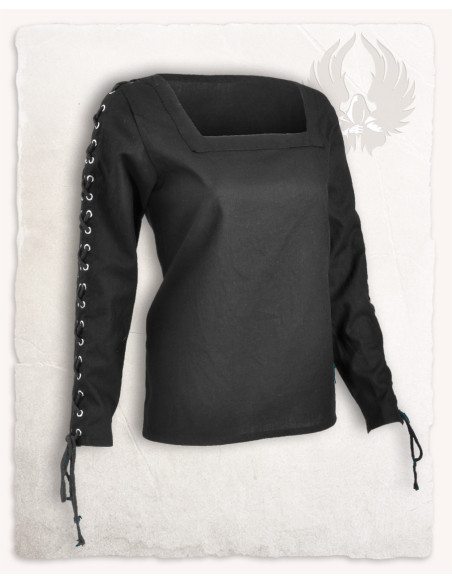 Blusa de mulher medieval preta Abby...